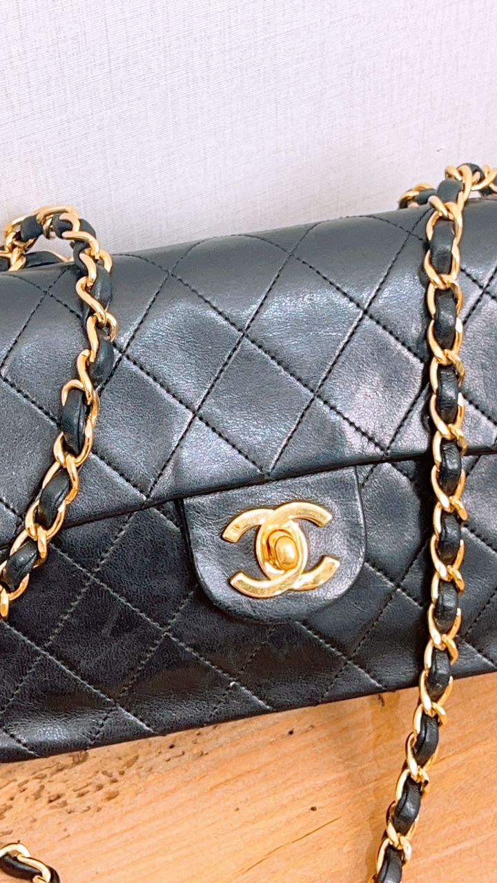 Chanel Black Lambskin Vintage Mini Square 17cm (GHW)