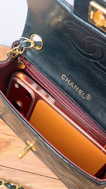 Chanel Black Lambskin Vintage Mini Square 17cm (GHW)