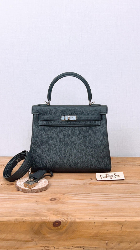 Hermes Togo Noir Kelly 25 (PHW)
