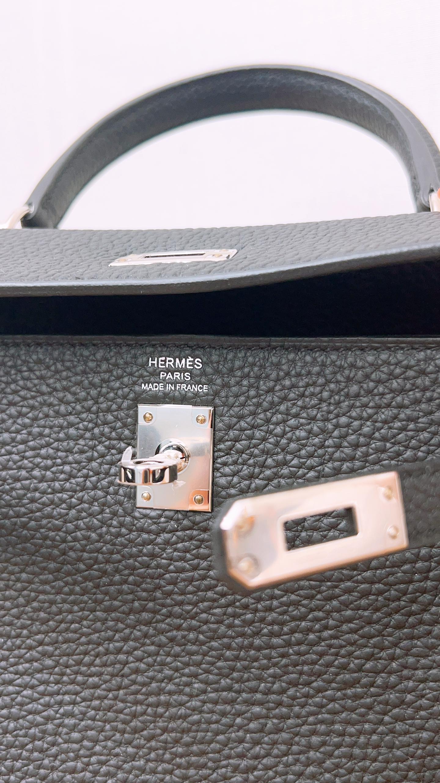 Hermes Togo Noir Kelly 25 (PHW)