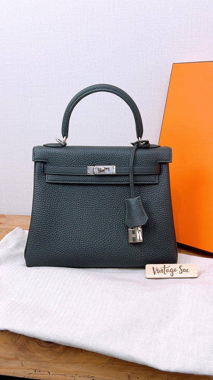 Hermes Togo Noir Kelly 25 (PHW)
