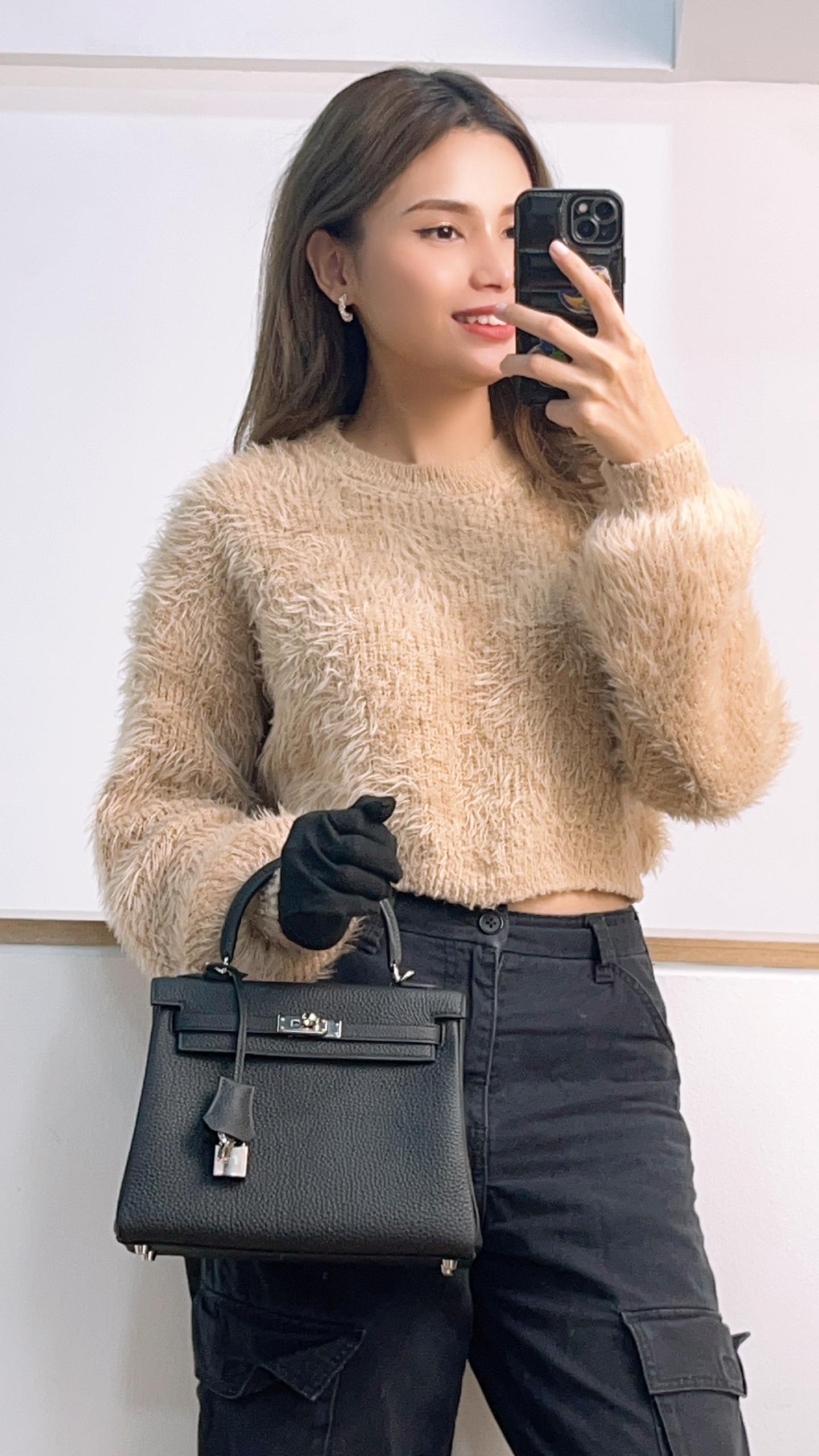 Hermes Togo Noir Kelly 25 (PHW)