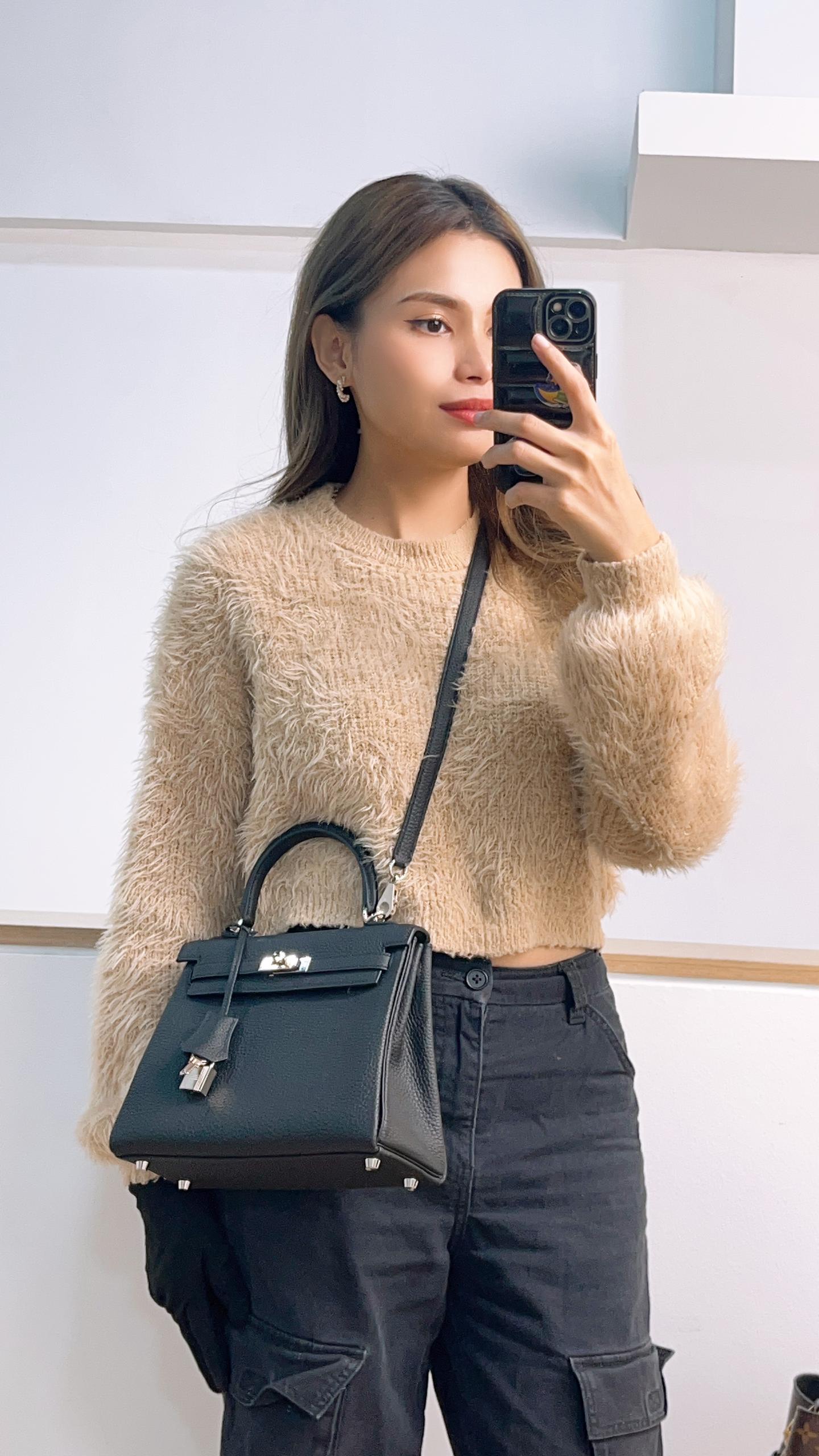 Hermes Togo Noir Kelly 25 (PHW)