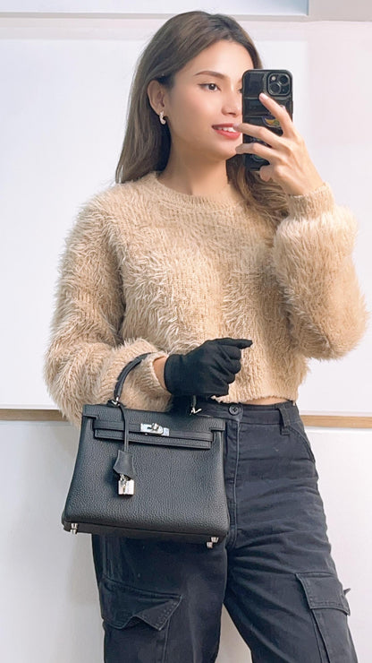 Hermes Togo Noir Kelly 25 (PHW)