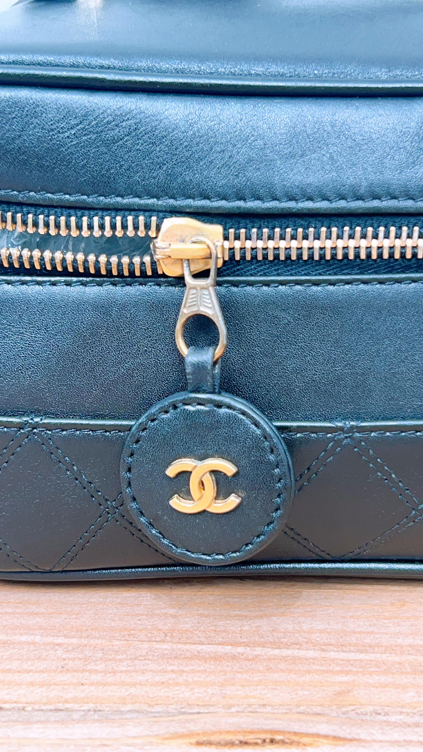 Chanel Black Lambskin Horizontal Vanity Case (GHW)