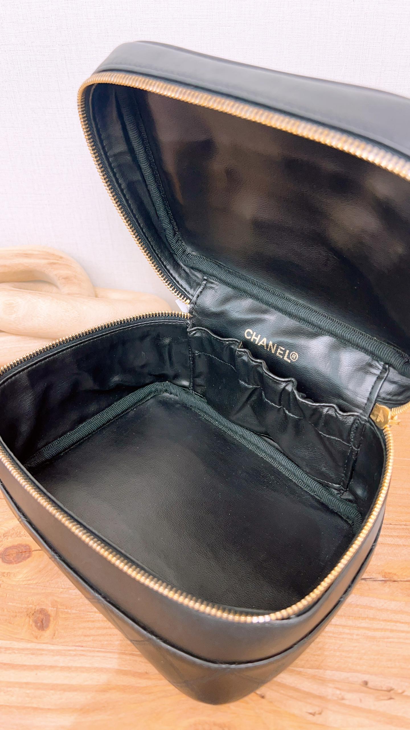Chanel Black Lambskin Horizontal Vanity Case (GHW)