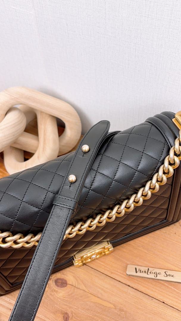 Chanel Black Lambskin New Medium Boy Flap Bag (GHW)