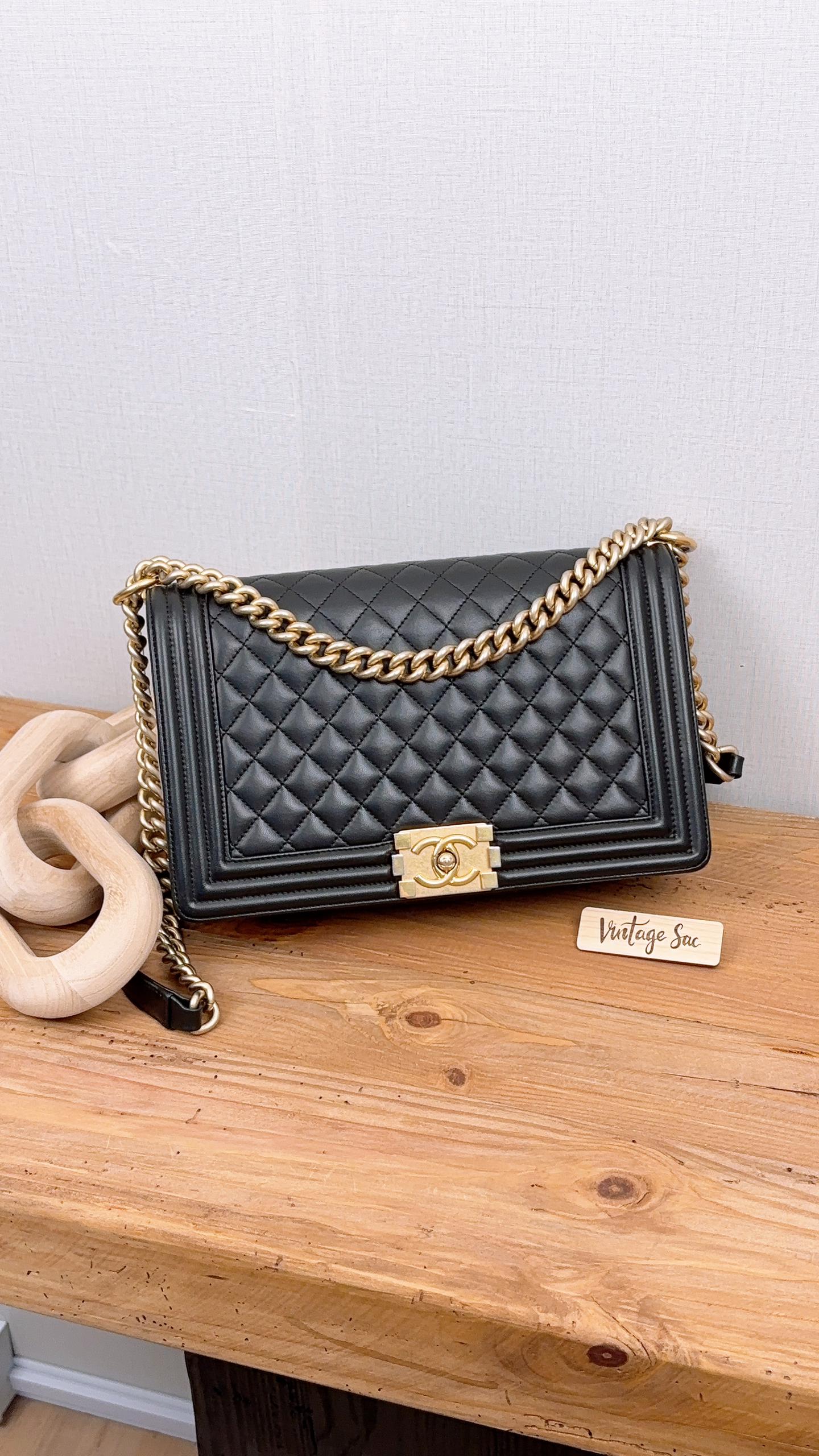 Chanel Black Lambskin New Medium Boy Flap Bag (GHW)
