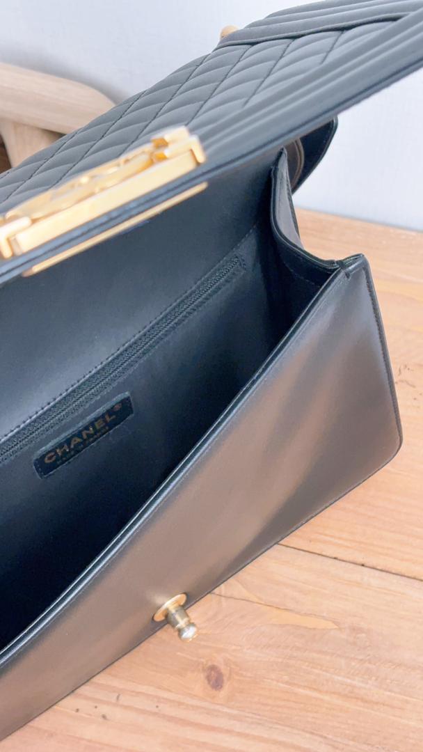 Chanel Black Lambskin New Medium Boy Flap Bag (GHW)