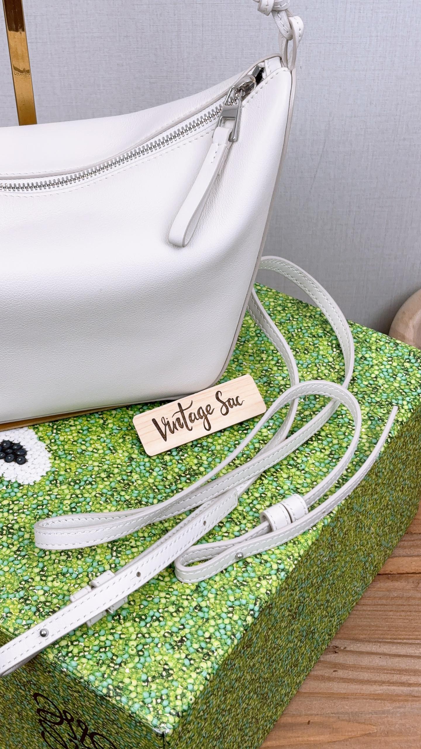 Loewe Soft White Calfskin Mini Hammock Hobo