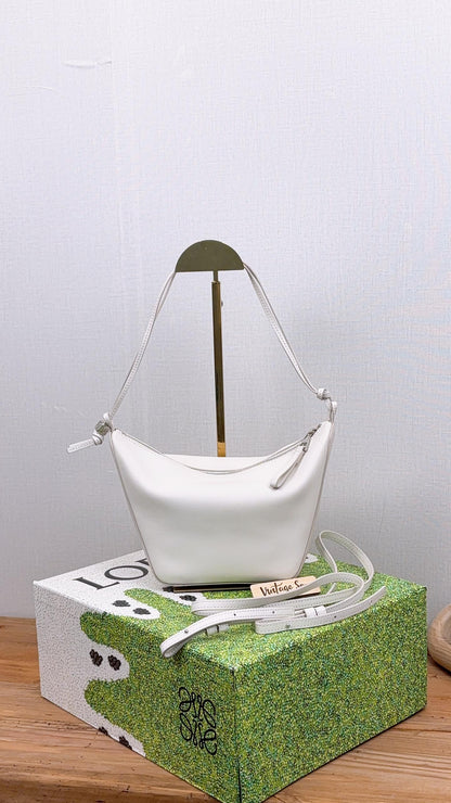 Loewe Soft White Calfskin Mini Hammock Hobo