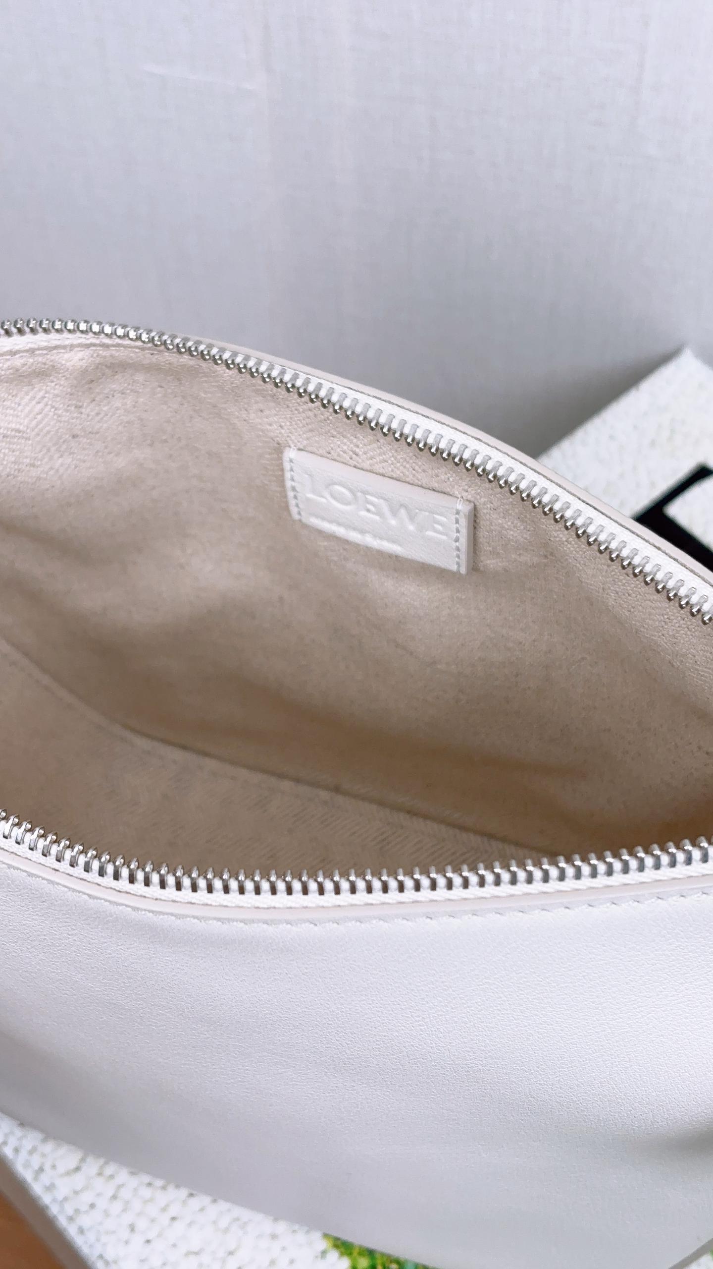 Loewe Soft White Calfskin Mini Hammock Hobo