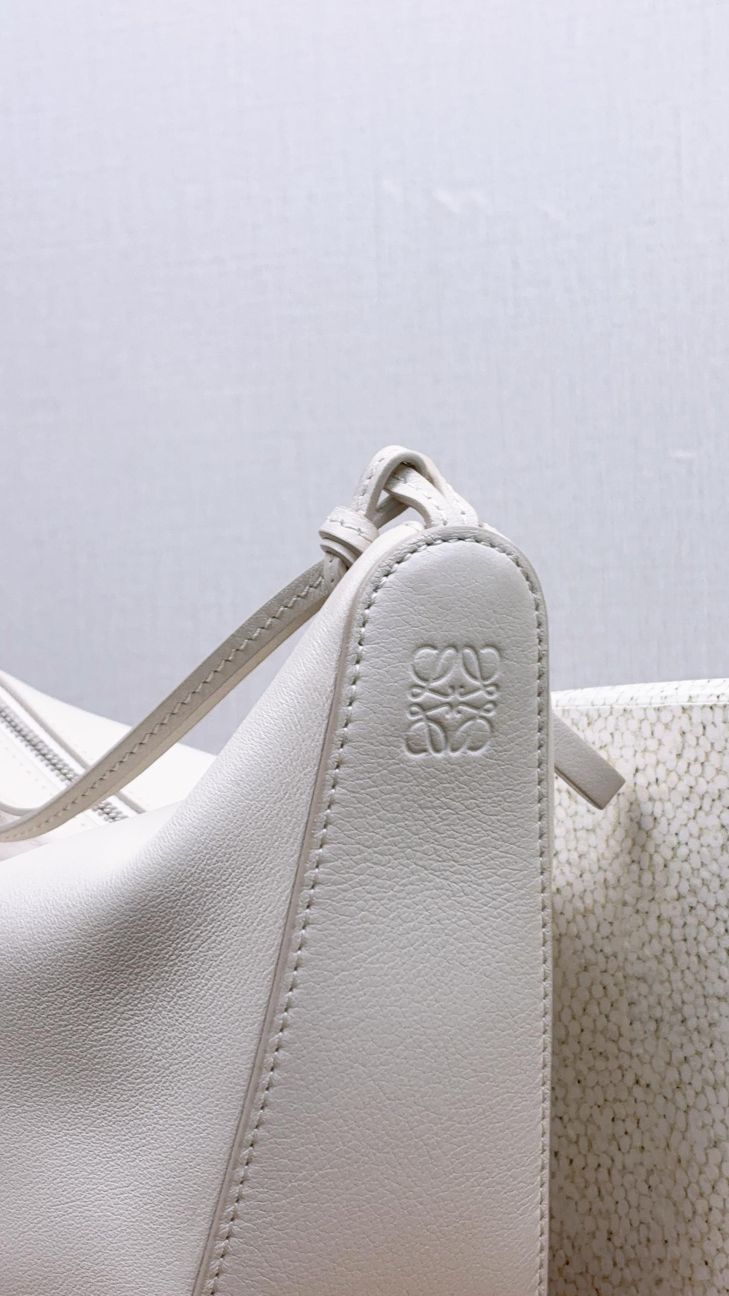 Loewe Soft White Calfskin Mini Hammock Hobo