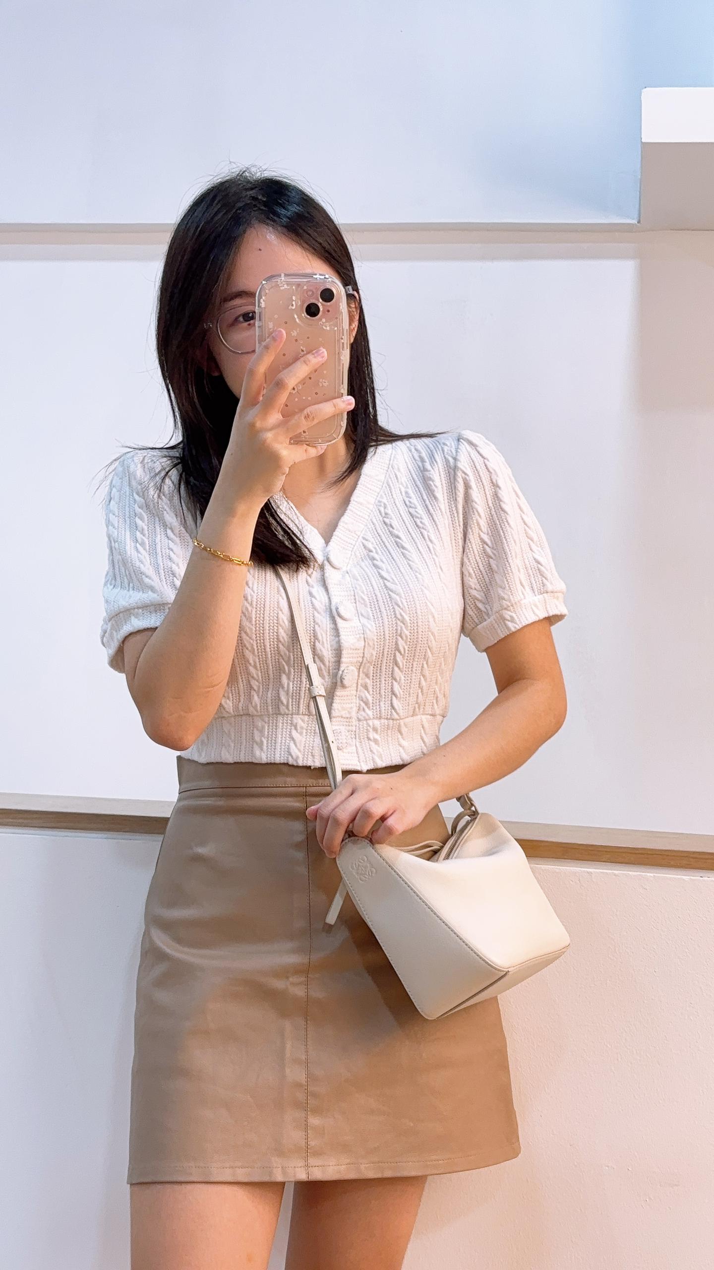 Loewe Soft White Calfskin Mini Hammock Hobo