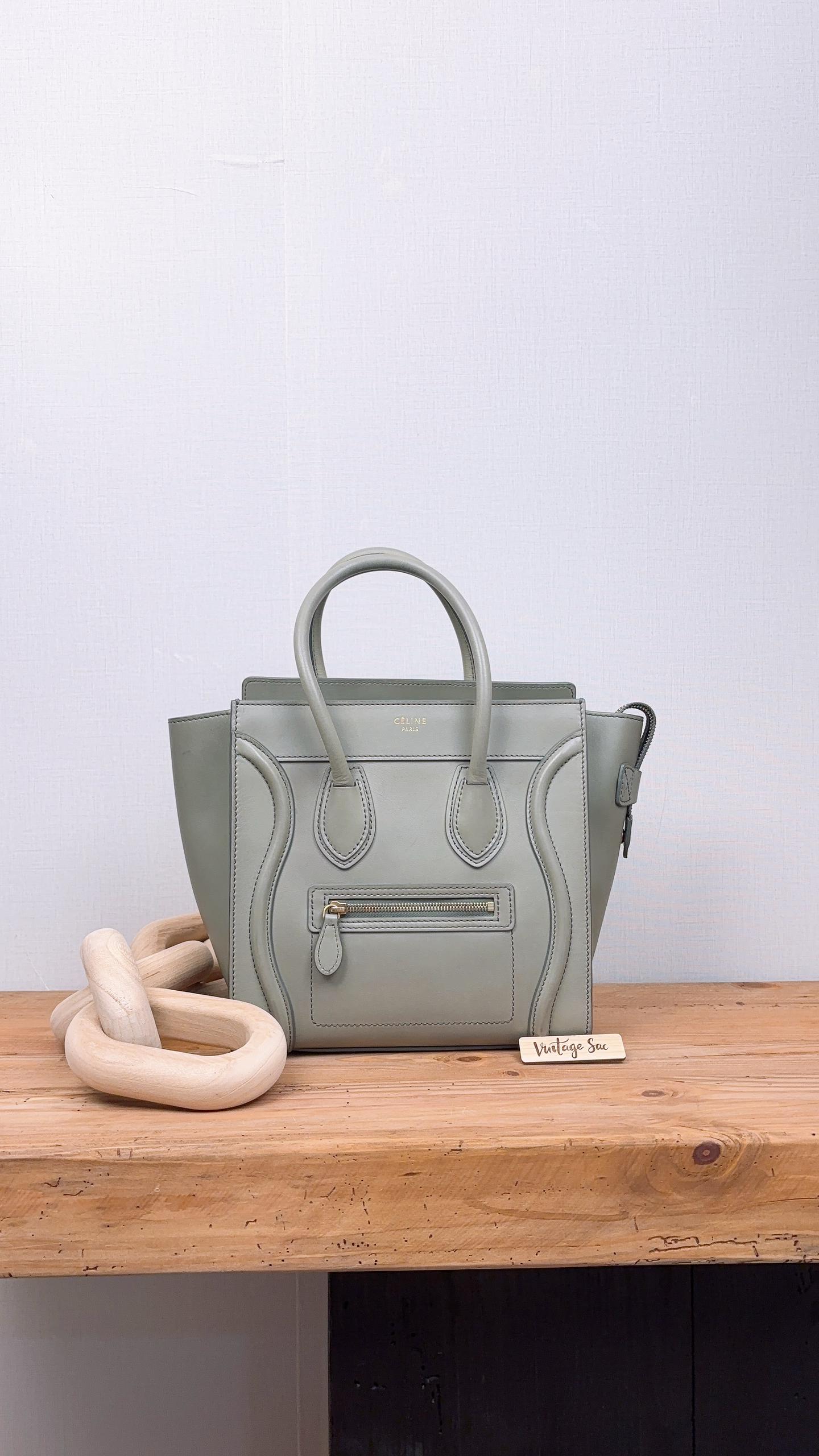 Celine Light Khaki Micro Luggage Bag