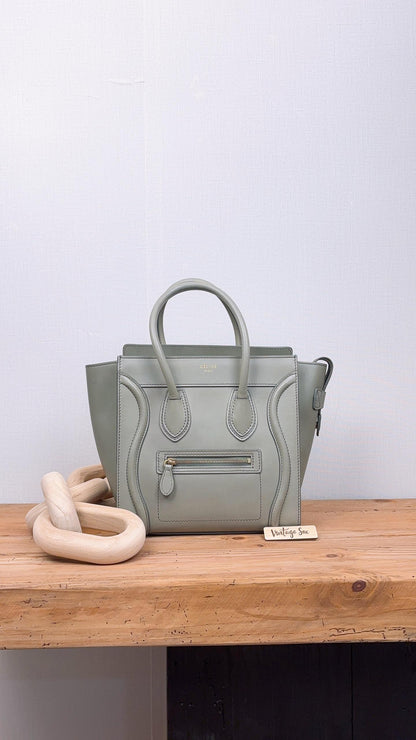 Celine Light Khaki Micro Luggage Bag