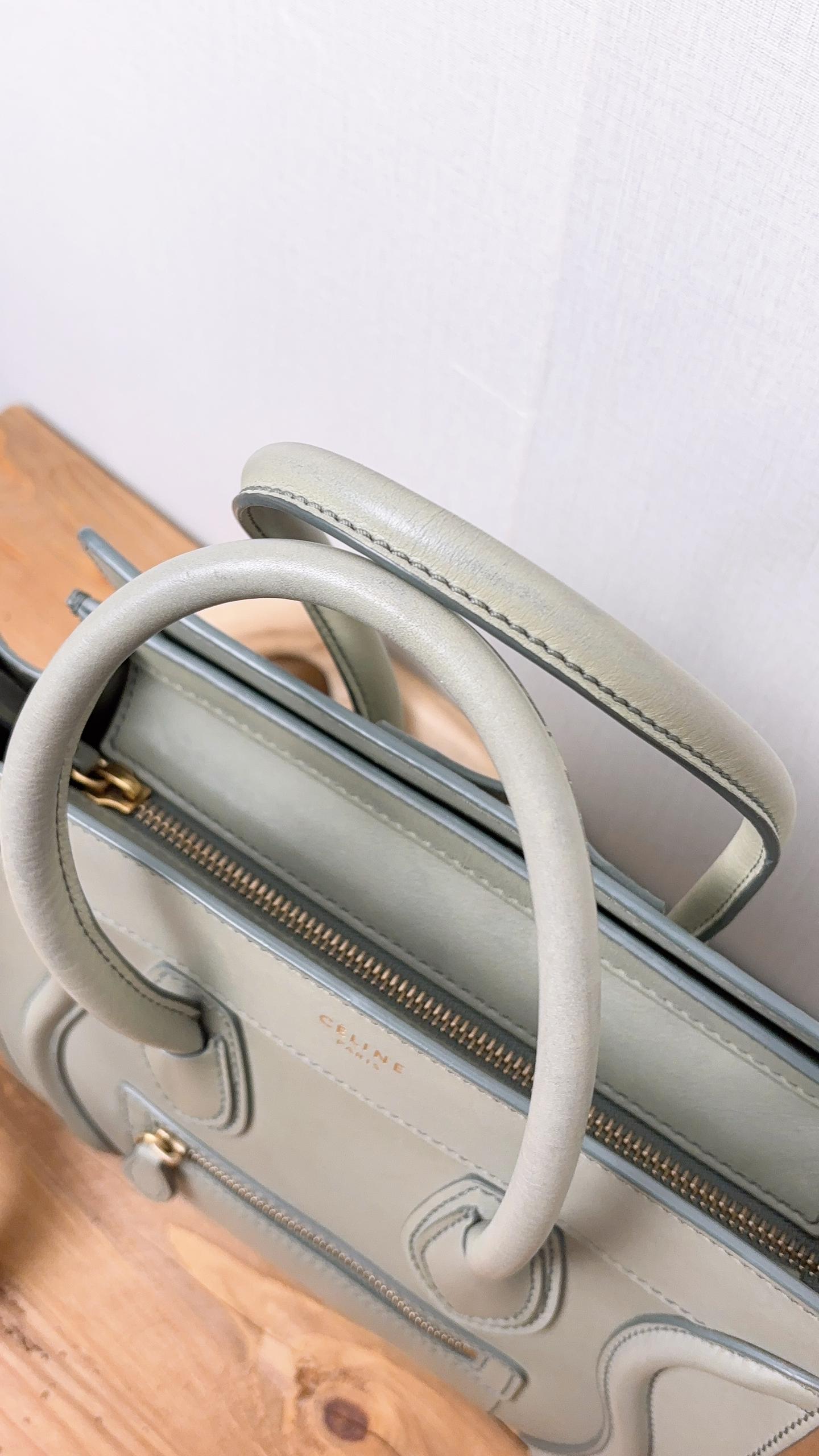 Celine Light Khaki Micro Luggage Bag