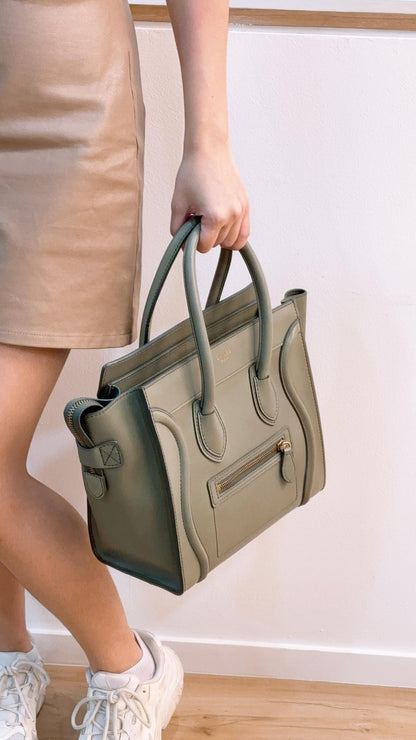 Celine Light Khaki Micro Luggage Bag