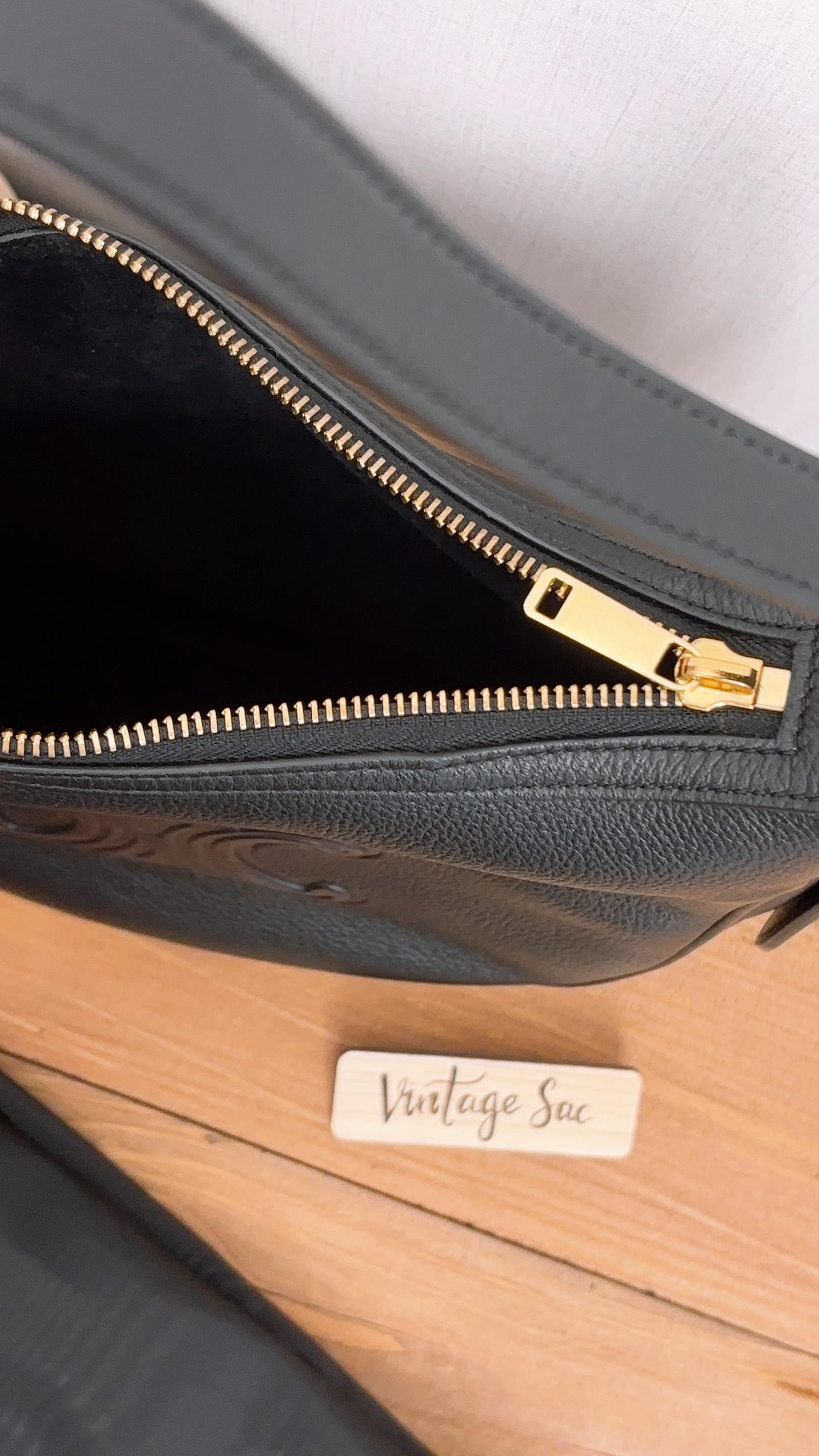 Black Grained Calfskin Small Heloise Bag