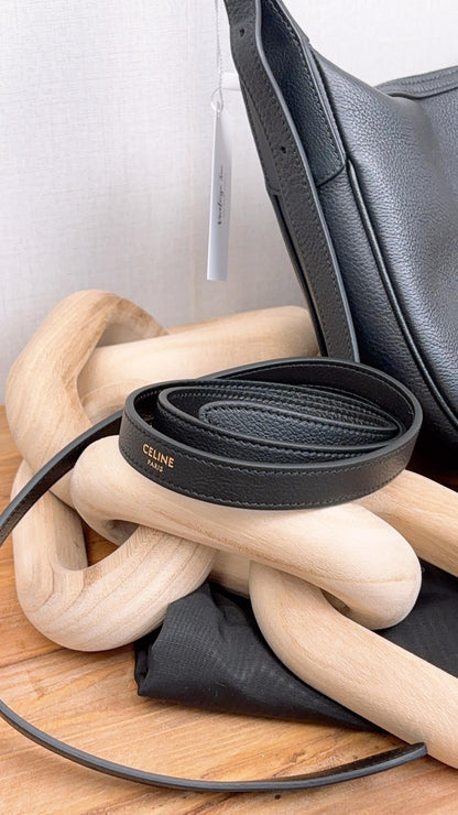 Black Grained Calfskin Small Heloise Bag