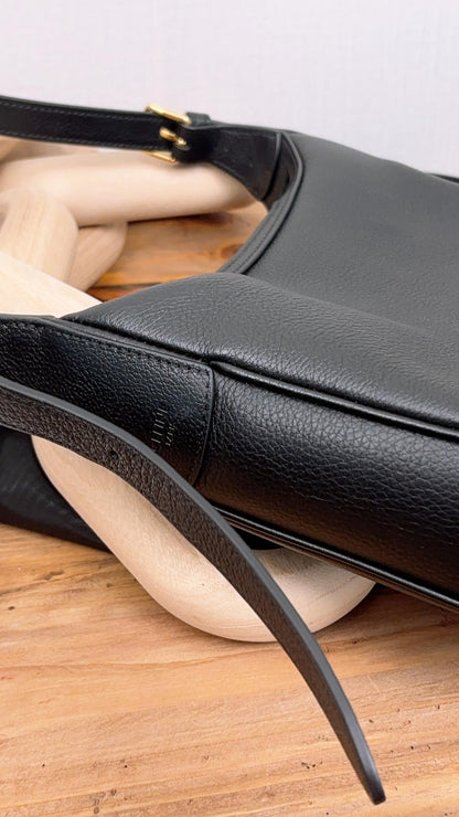 Black Grained Calfskin Small Heloise Bag