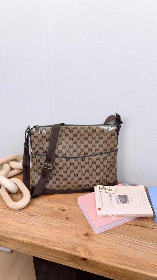 Gucci Crystal Monogram Canvas Messenger Bag