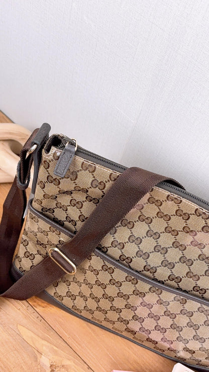 Gucci Crystal Monogram Canvas Messenger Bag