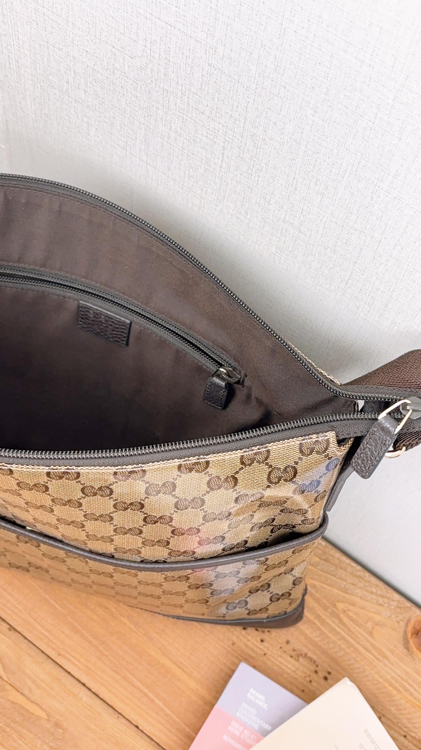 Gucci Crystal Monogram Canvas Messenger Bag