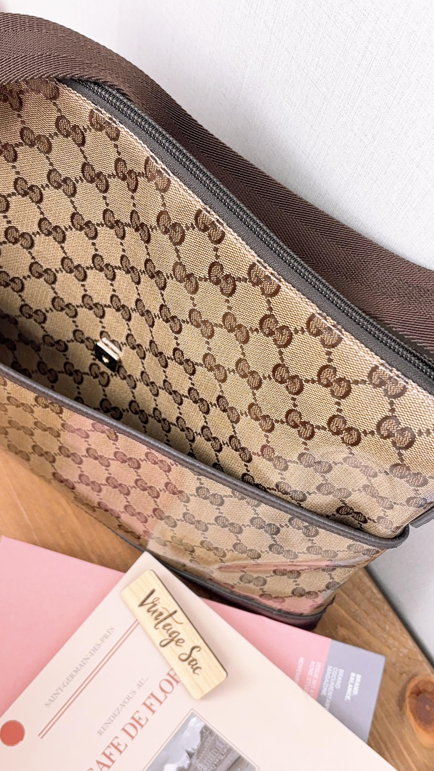 Gucci Crystal Monogram Canvas Messenger Bag