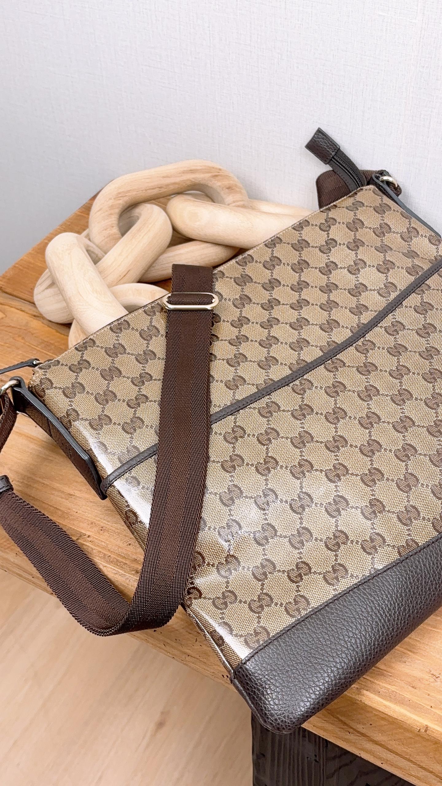 Gucci Crystal Monogram Canvas Messenger Bag