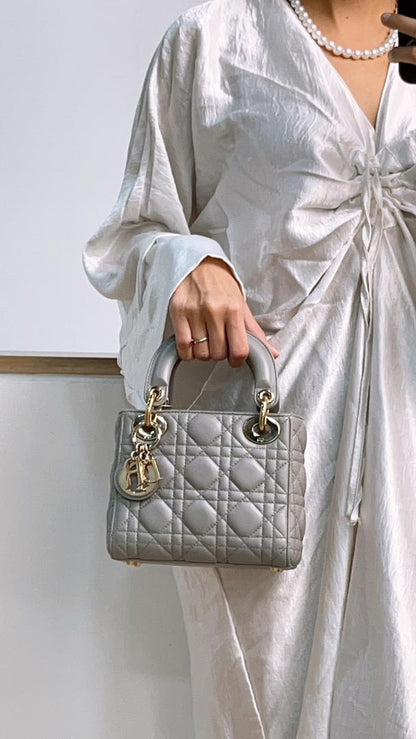 Dior Grey Mini Lady Dior