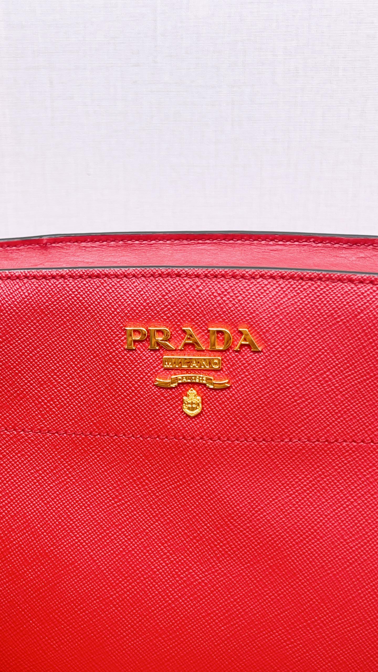 Prada Red Saffiano Camera Bag