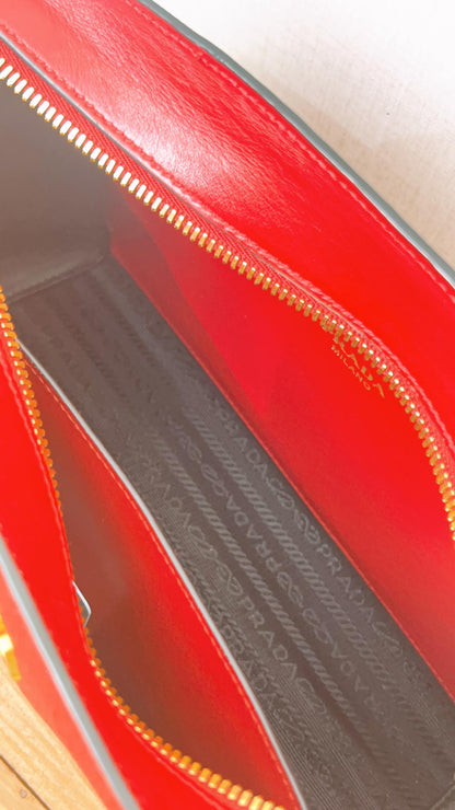 Prada Red Saffiano Camera Bag