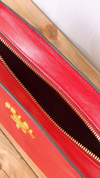 Prada Red Saffiano Camera Bag