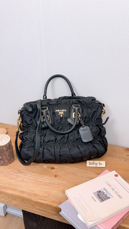 Prada Black Tessuto Gaufre Nylon Tote