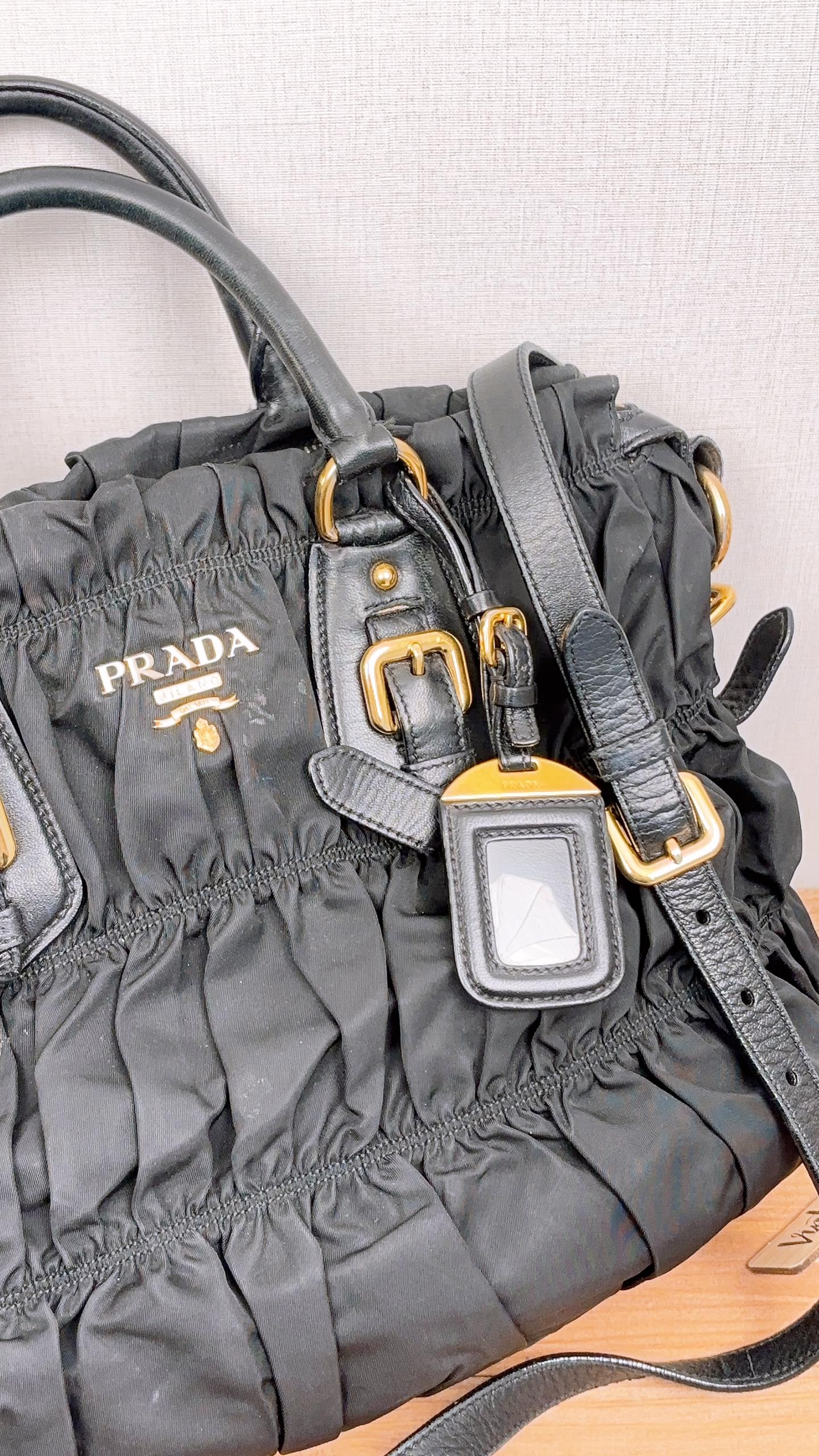 Prada Black Tessuto Gaufre Nylon Tote