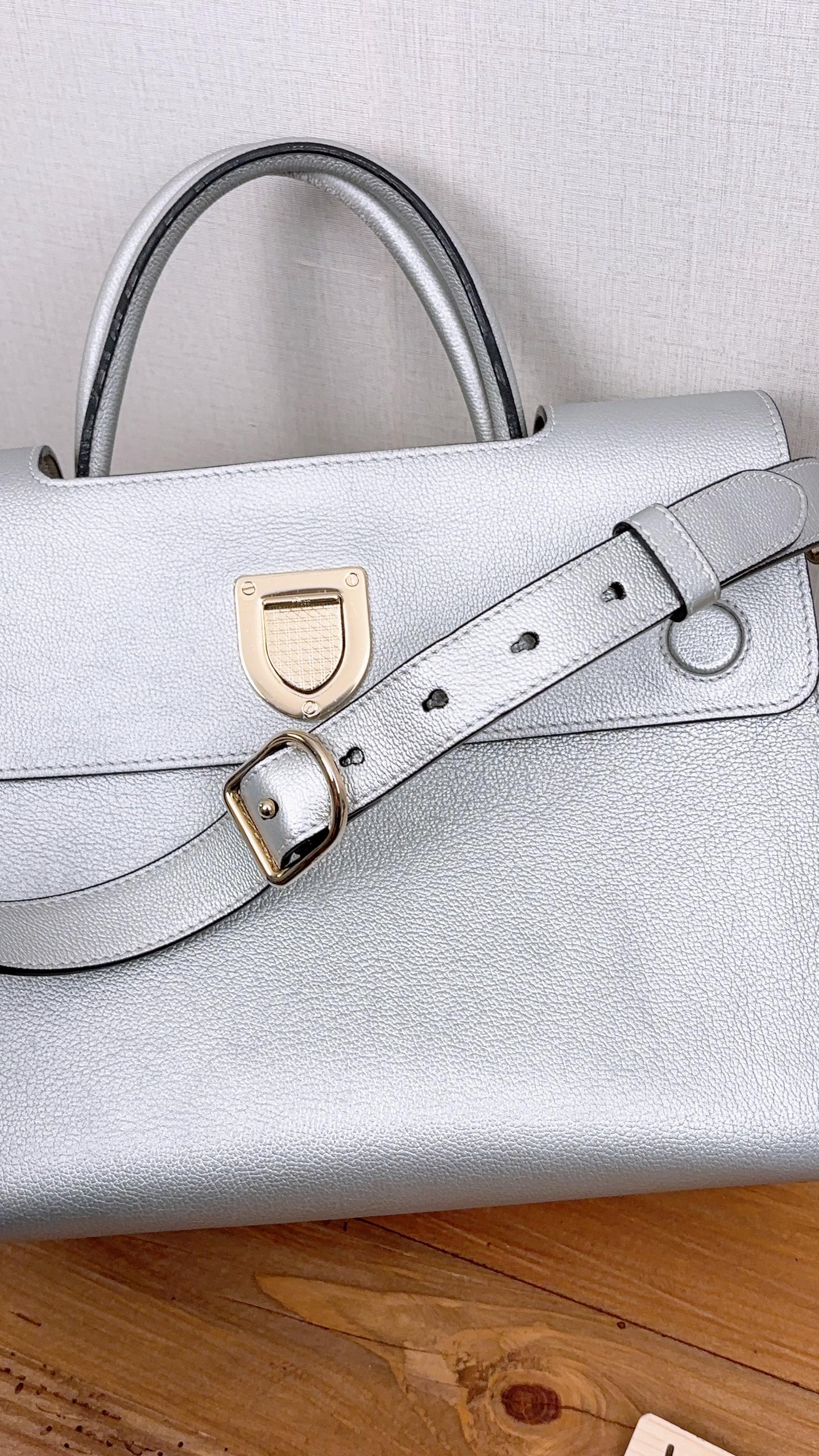 Dior Silver Calfskin Medium Diorever Tote