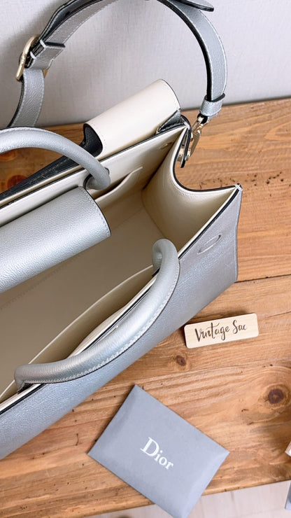 Dior Silver Calfskin Medium Diorever Tote