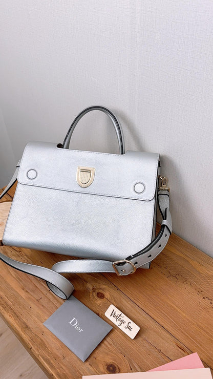 Dior Silver Calfskin Medium Diorever Tote