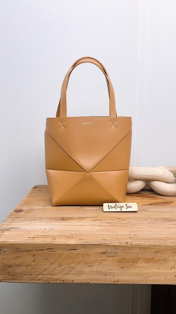 Loewe Brown Mini Puzzle Fold Tote