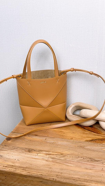 Loewe Brown Mini Puzzle Fold Tote