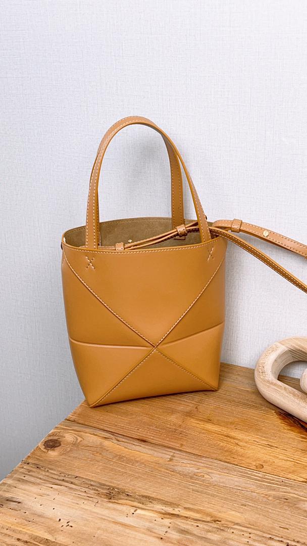 Loewe Brown Mini Puzzle Fold Tote