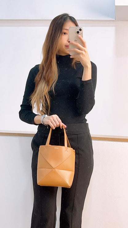 Loewe Brown Mini Puzzle Fold Tote