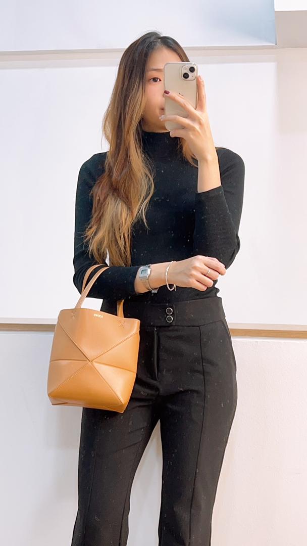 Loewe Brown Mini Puzzle Fold Tote