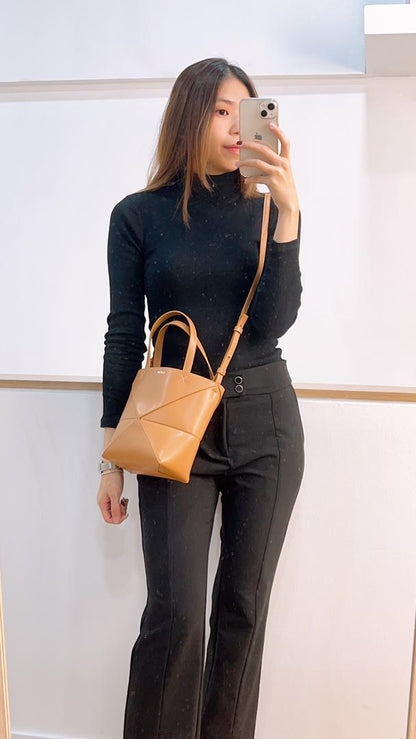 Loewe Brown Mini Puzzle Fold Tote