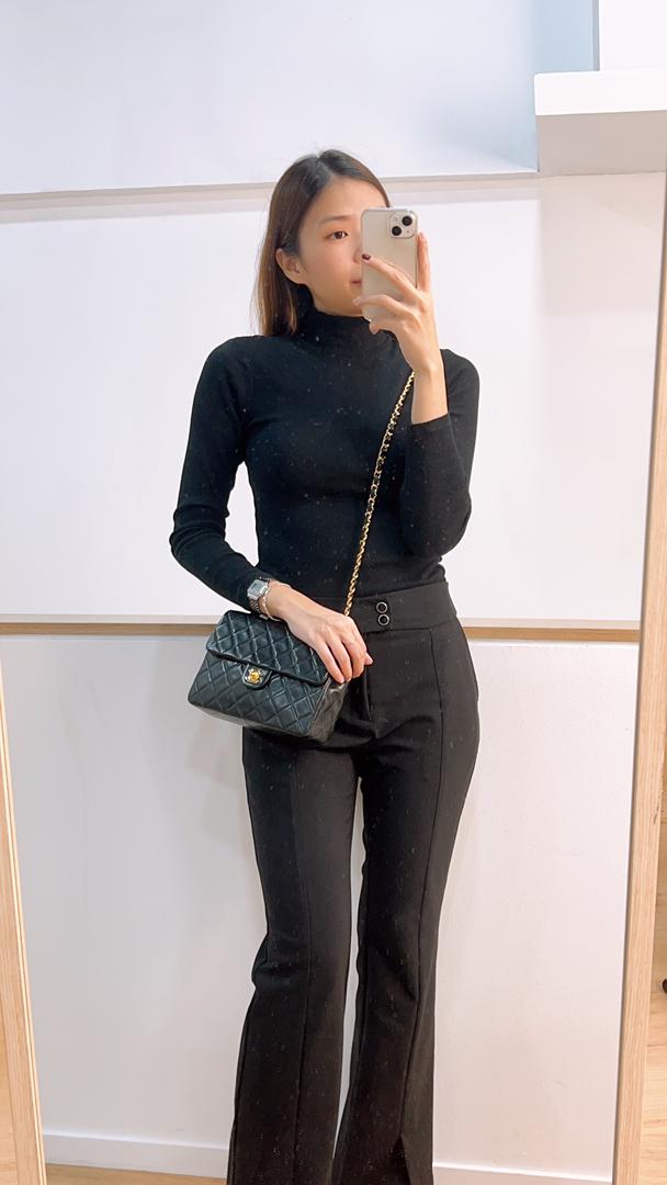 Chanel Black Lambskin Vintage Mini Square 20cm (GHW)