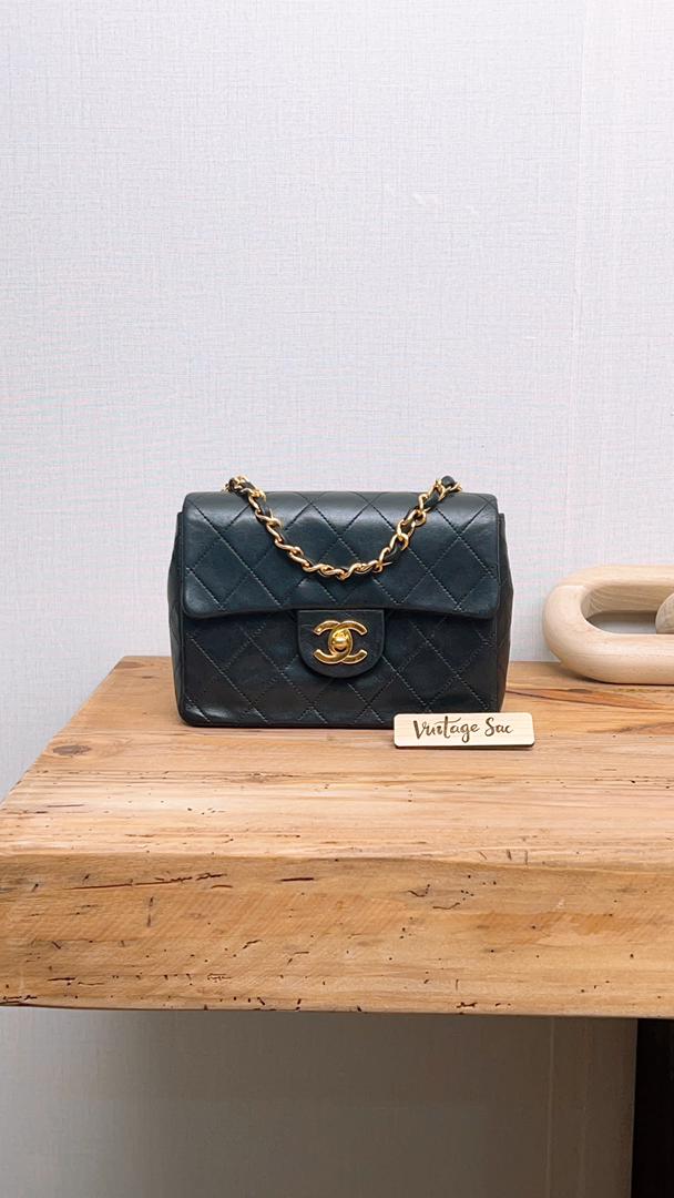 Chanel Black Vintage Mini Square (GHW)