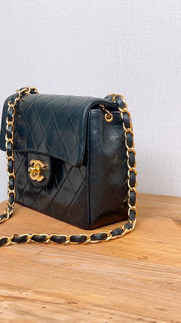 Chanel Black Vintage Mini Square (GHW)