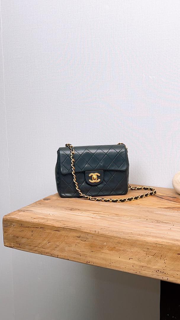Chanel Black Vintage Mini Square (GHW)