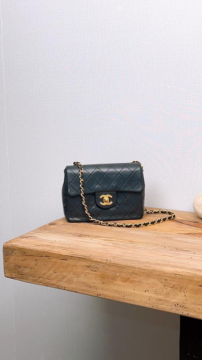 Chanel Black Vintage Mini Square (GHW)